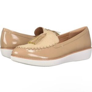 Fitflop Women's Petrina Faux-Pony Moccasin Loafer US Size 5 EUR size 36 Taupe